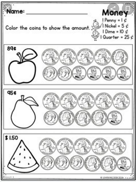Image result for Adding 3 Coins Worksheet