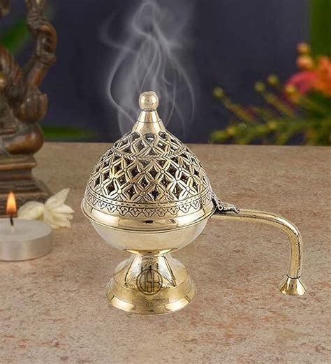 DSH CRAFTING YOUR CURIOSITY Dsh Home Purifying Brass Dhuna Loban Burner ...