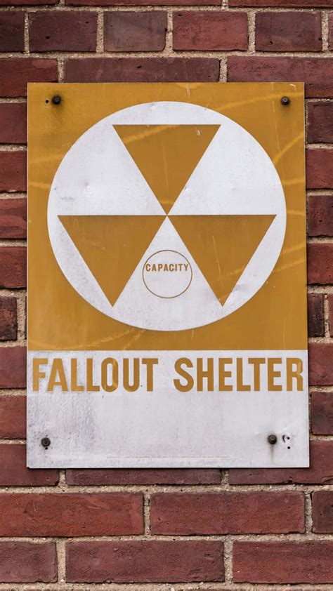 Download Vintage Fallout Shelter Sign Wallpaper | Wallpapers.com