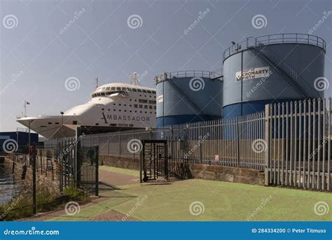 Fuel Storage Tanks and a Cruise Ship in the Port of Invergordon ...