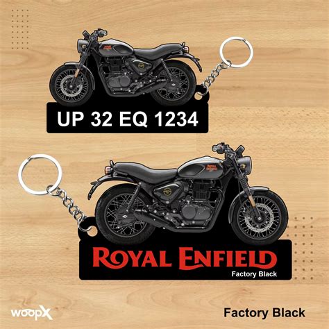 Hunter 350 - Personalized Royal Enfield Keychain - Wood, Acrylic, Meta ...