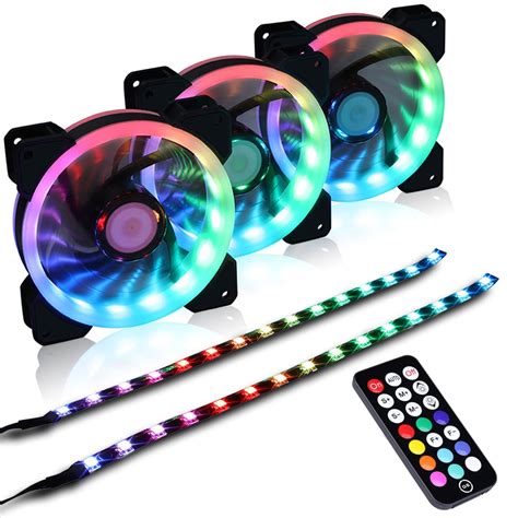 Buy Ubanner DS Addressable RGB LED 120MM Case Fans Remote Control for ...