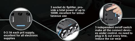 HSR Universal Super Fast Charge Car Phone Charger 3 Socket LED Voltage ...