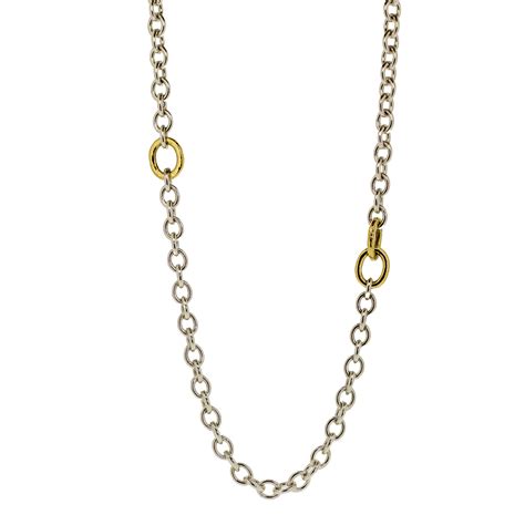 A Silver And 18Ct Gold Interspersed Necklace | Owen and Jones