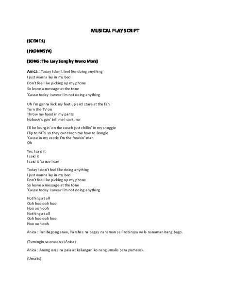 Image result for Musical Script Examples