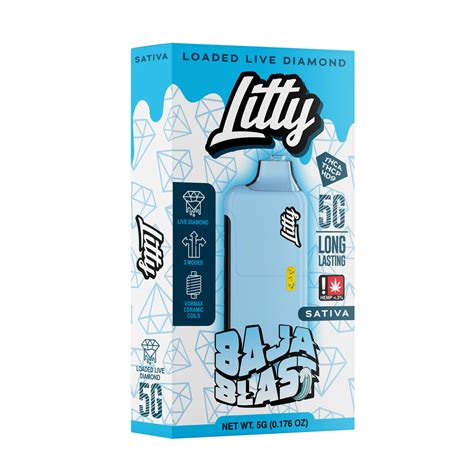 Litty THC-P Sativa Baja Blast Loaded Live Diamond Disposable Vape Pen ...