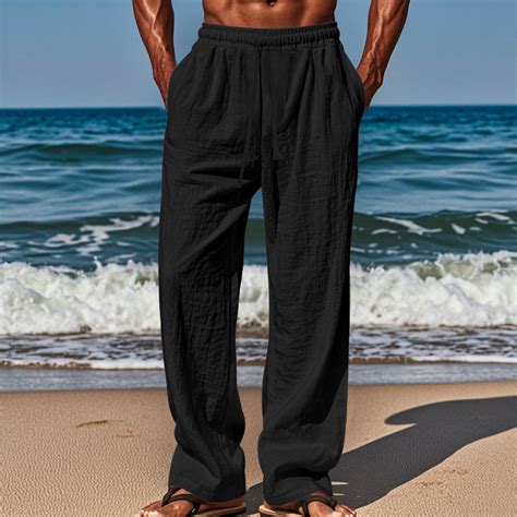 COSFO Black Baggy Sweatpants Men Full Straight-Leg Joggers Wide-Leg ...
