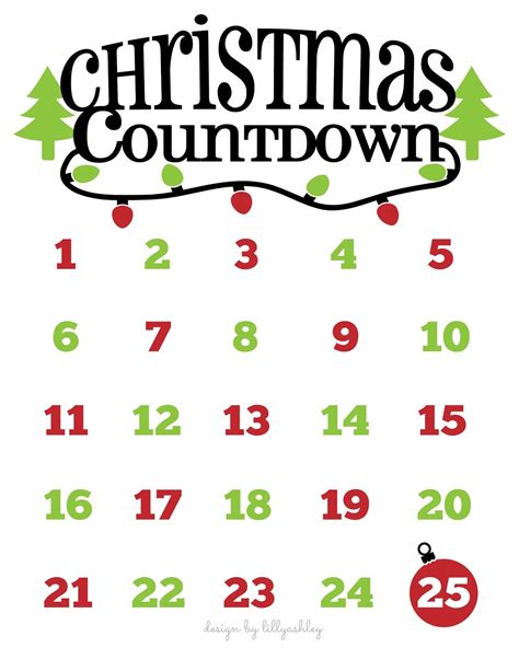 Countdown Printable Calendar - Printable Calendars AT A GLANCE
