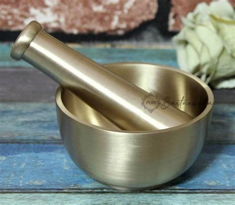 Buy PURI-Brass/Pital Mortar Pestle/Okhli - Ancient Style -Brushed ...