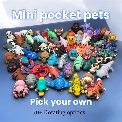 Mini Pocket Pets – 3D Printed Articulated Animals - Fun Collectible ...