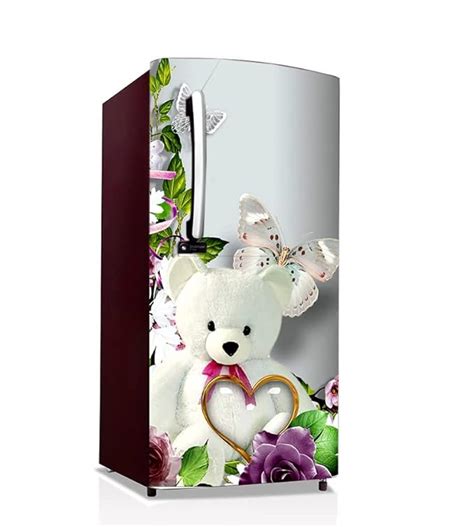 Creative Print Solution Fridge Teddy Bear Design Self-Adhesive Sticker ...