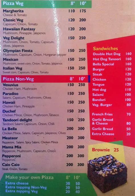 Menu at Pizza Bella, Bengaluru, 15