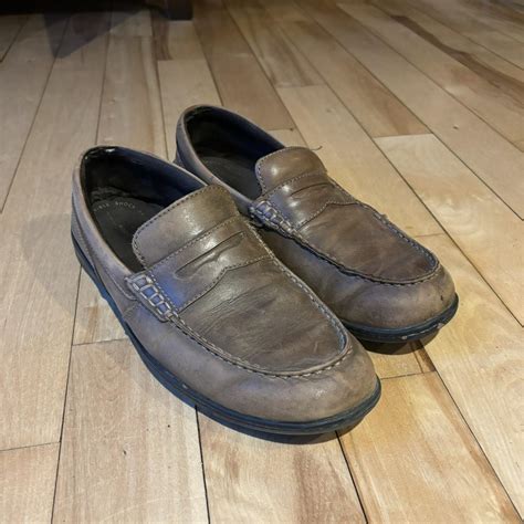 Men’s Rockport Slip On Leather Dress Shoes Size 11 M - Depop