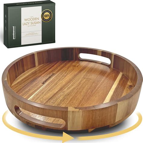 Amazon.com - PANDAWOOD 12 Inch Lazy Susan Organizer 100% Acacia Wood ...
