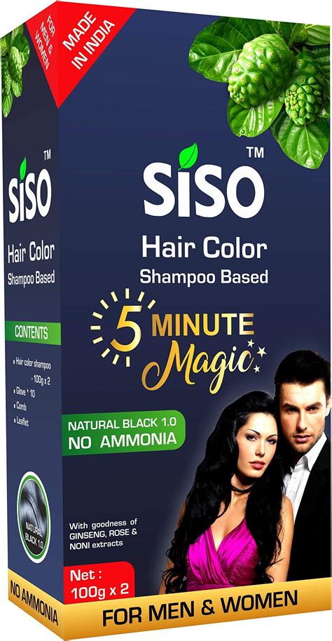 Amazon.com : Siso Fruit Vinegar Hair Color, Natural Black Color Dye for ...