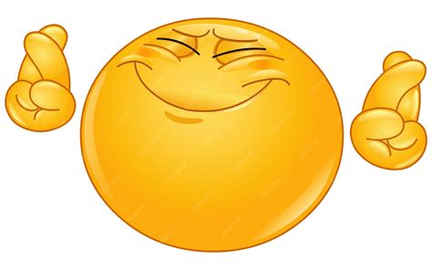 Premium Vector | Hope Emoji Emoticon Crossing Its Fingers
