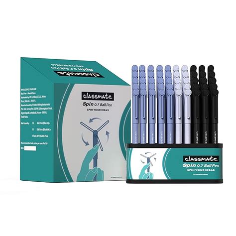 Classmate Spin Ball Pen- Blue (Pack of 50)|Attractive Pastel Shades for ...