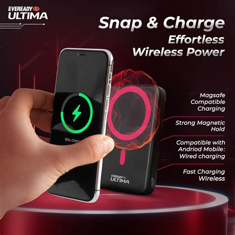 Eveready Ultima MagSafe Compatible Power Bank- PB31, 10,000mAh, 22.5W ...
