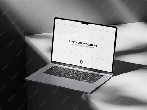 Elegant laptop mockup with clear screen space for digital project ...