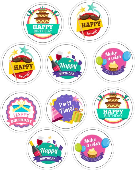 SVM CRAFT® Happy Birthday Envelope Seals - 4.5 cm Happy Birthday ...