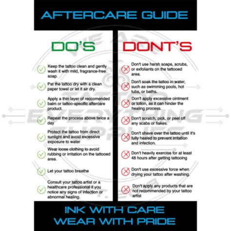 Tattoo aftercare instructions printable - Bronctattooaus.com