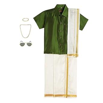 Buy THANGAMAGAN Boys Set - Self-attaching Dhoti-Shirt-Towel with ...