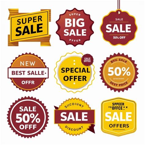 A collection of different labels including big sale | Premium AI ...