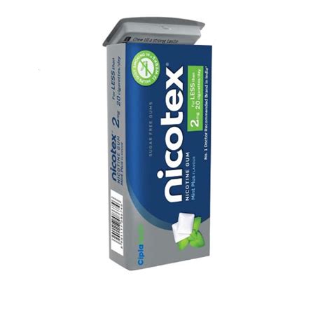 Buy NICOTEX 2MG MINT PLUS SUGAR FREE GUM'S STRIP OF 12 Online & Get ...