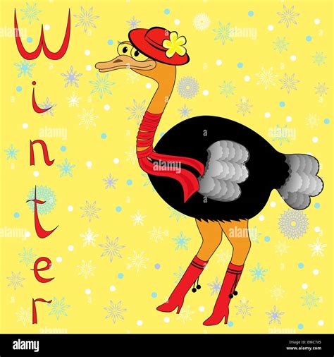 Why Ostrich is so cold in winter Stock Vector Image & Art - Alamy