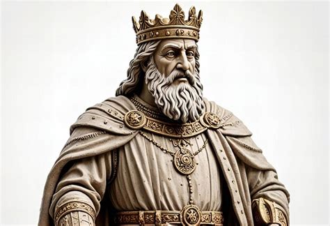 Featuring a medieval king statue on a white background | Premium AI ...