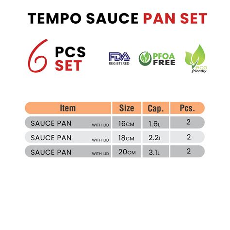 Tempo Sauce Pan Set – Kitchen King Cookware