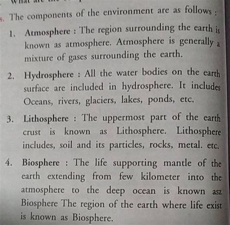 Explain the four major components pf environment - Brainly.in