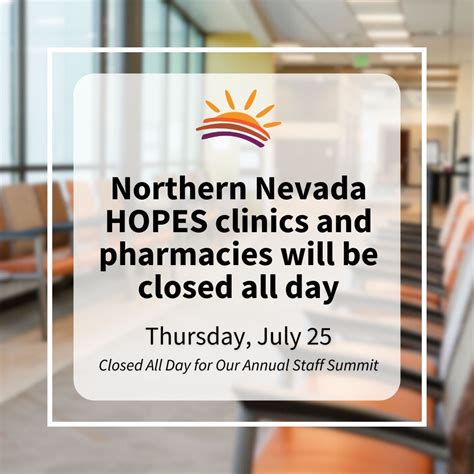 Northern Nevada HOPES clinics and pharmacies will be closed on Thursday ...