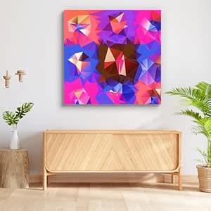 ArtzFolio Multicolor Triangle Geometric Mosaic Canvas Painting | MDF ...