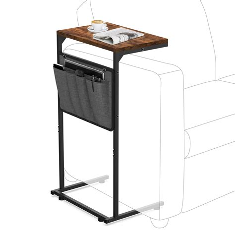 Vantic C Shaped End Table, Small Side Table for Couch and Recliner ...
