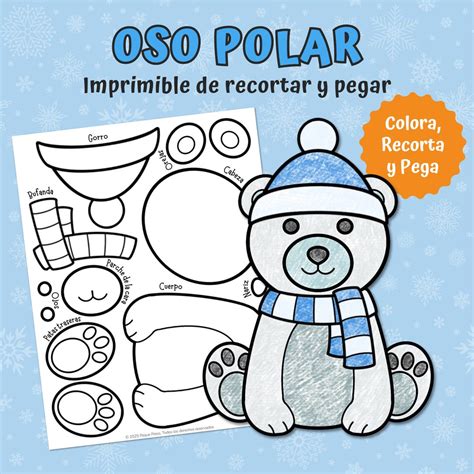 Spanish Polar Bear Cut & Glue Craft | Printable Color and Assemble ...