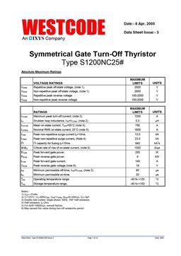S1200NC20Y SCR Datasheet and Replacements | alltransistors.com