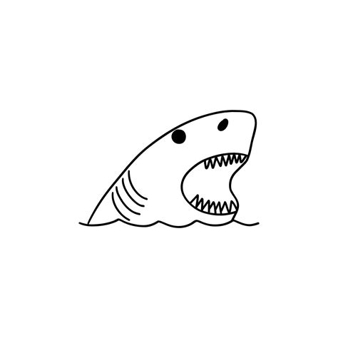 Premium Vector | Attack of shark breaching the surface with mouth open on a white