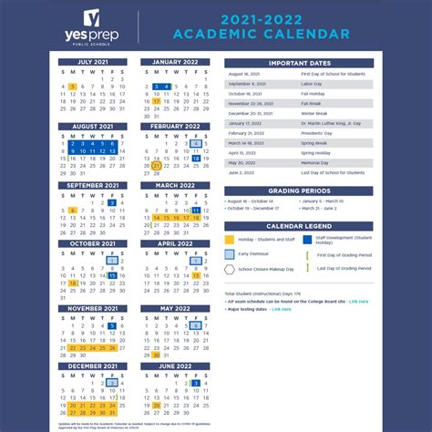 Yes Prep Calendar