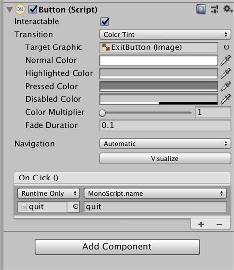 Image result for Unity Exit Button