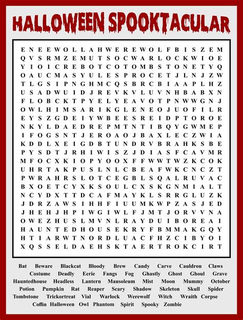 Halloween Word Search - 15 Free PDF Printables | Printablee | Halloween ...
