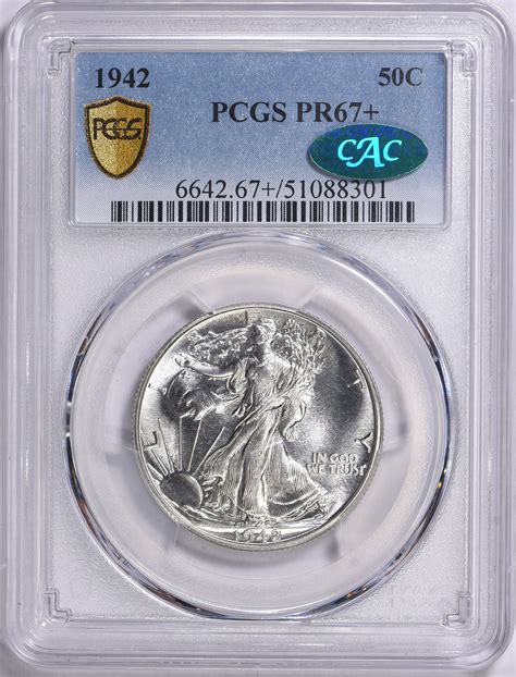1942 Walking Liberty Half Dollar PCGS Proof-67+ (CAC Green) (Item ...