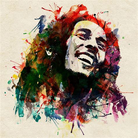 One of a kind colorful illustration of the most talented reggae music ...