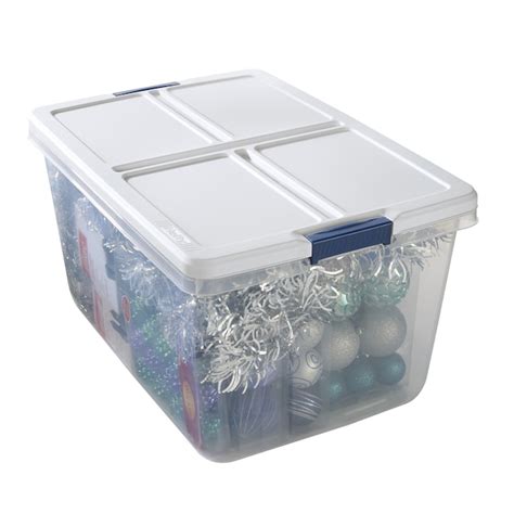 Hefty Medium 16.5-Gallons (66-Quart) Clear Base with White Lid Tote ...