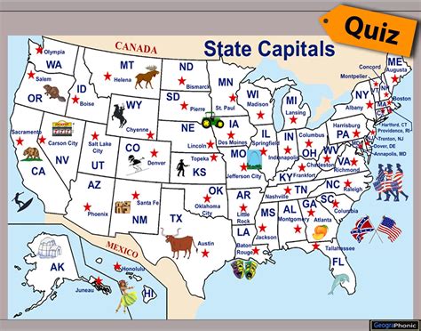 The State Capitals of the 50 US States | Quiz