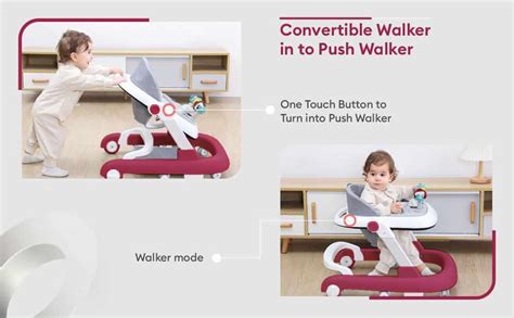 Little Feet Baby Walker - Detachable Toy Bar With Music & Light