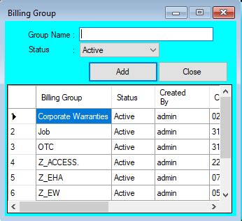 Billing Group Help Guide