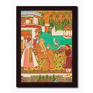 Tamatina Framed Canvas Painting - Mughal King in The Palace - Living ...