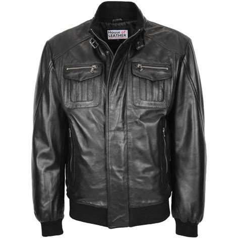 Mens Bomber Leather Jacket | Leather and Suede | House of Leather