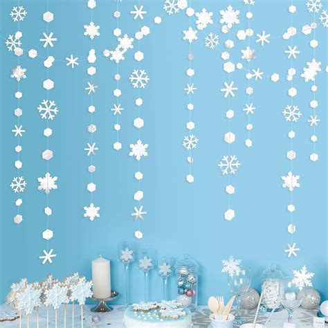 Buy pinkblume 52Ft Winter Wonderland Party Decorations White Snowflake ...